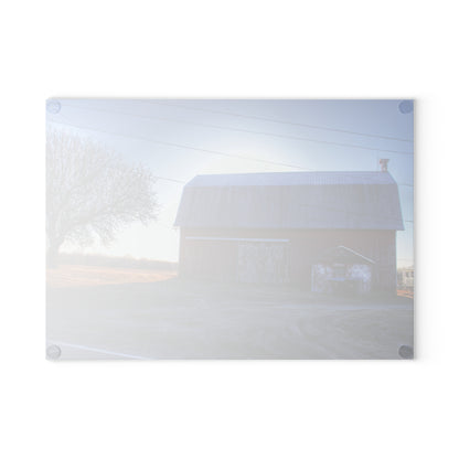 U R There Photography Rochester Red on a Spring Morning Rustic Farmhouse Tempered-Glass Cutting Board