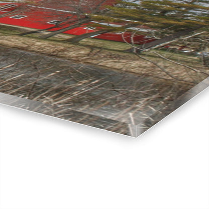 U R There Photography Hadley Road Hidden Red Rustic Farmhouse Acrylic Wall Print