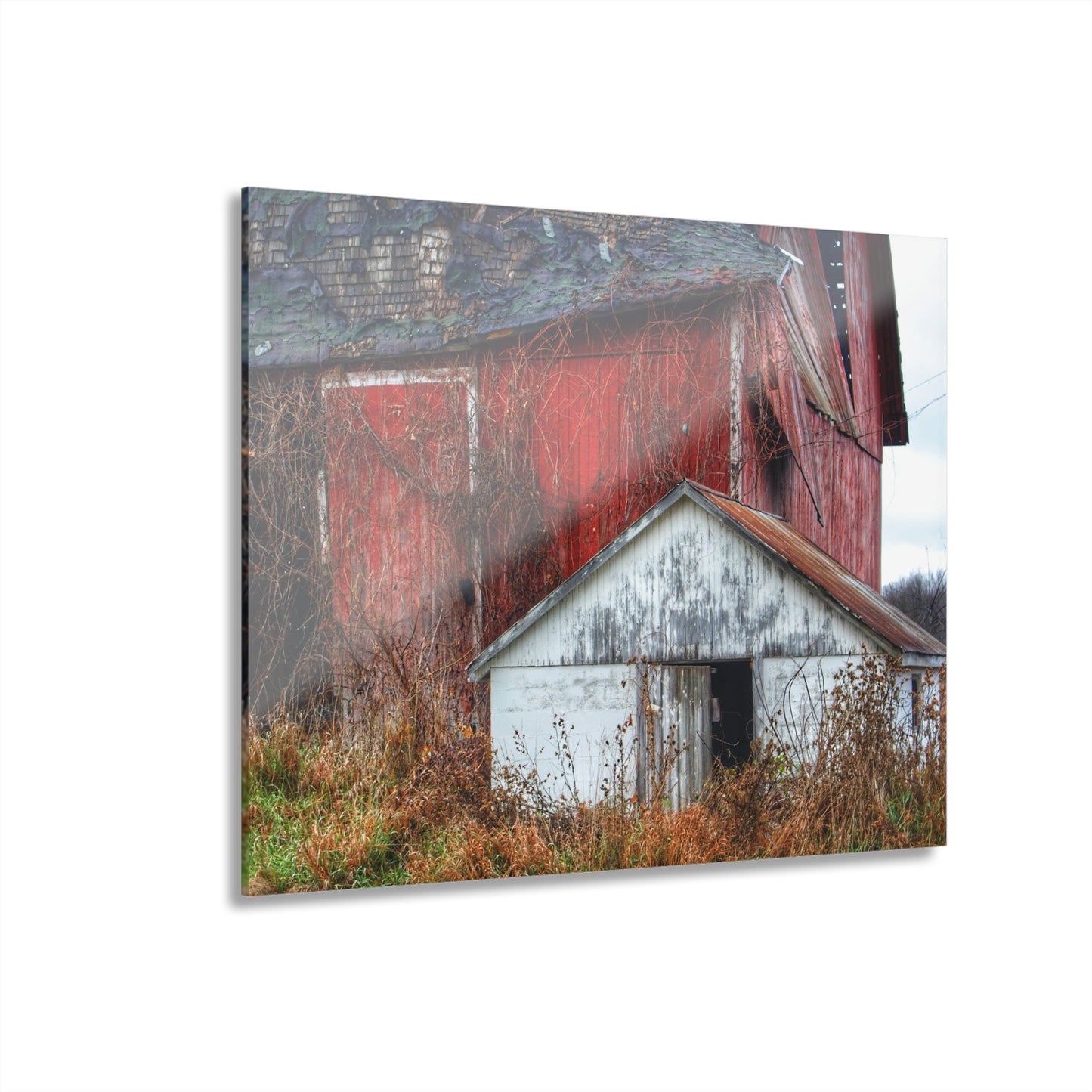 U R There Photography German Road Forgotten Red II Rustic Farmhouse Acrylic Wall Print