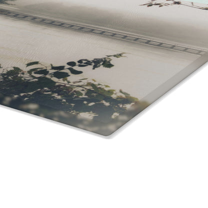 U R There Photography Bridge in Fog Rustic Farmhouse Tempered-Glass Cutting Board