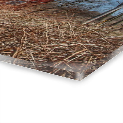 U R There Photography East Dodge Road Red Rustic Farmhouse Acrylic Wall Print