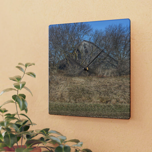 U R There Photography Fargo Road Forgotten Rustic Farmhouse Acrylic Analog Wall Clock