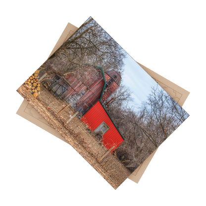 U R There Photography Bray Road Hidden Barnyard Red I Rustic Farmhouse Decorative Ceramic Tile