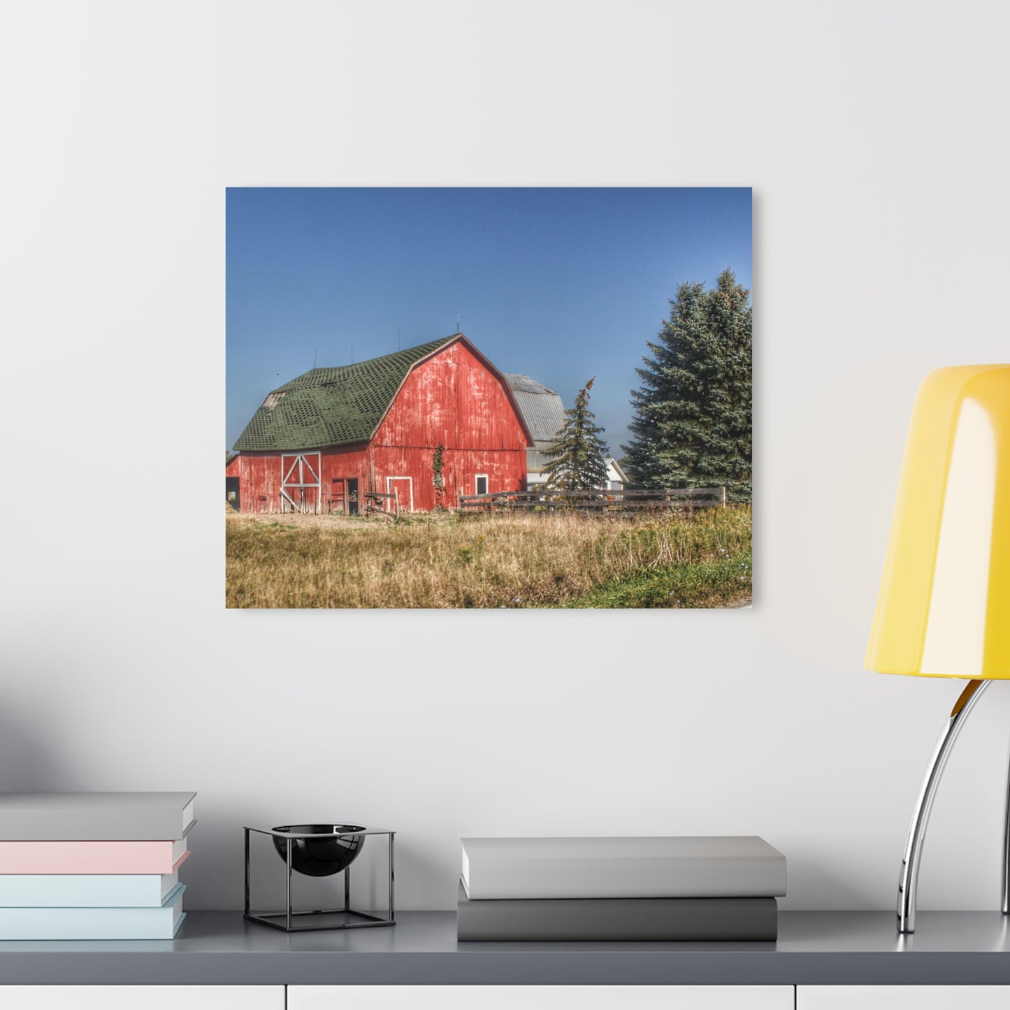 U R There Photography Elmwood Road Red III Rustic Farmhouse Acrylic Wall Print