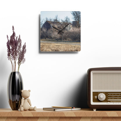 U R There Photography Weyer Road Hidden Rustic Farmhouse Acrylic Analog Wall Clock