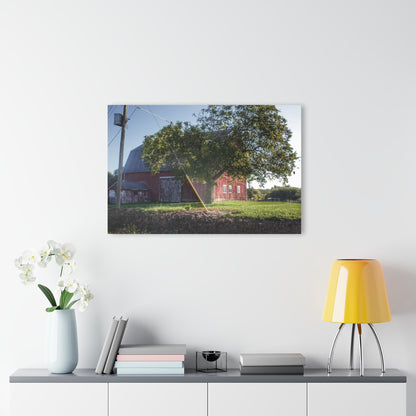 U R There Photography Rochester Road Hidden Red Rustic Farmhouse Acrylic Wall Print