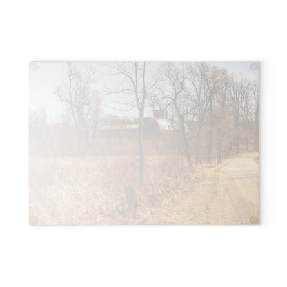 U R There Photography Hough Road Hidden Reds Rustic Farmhouse Tempered-Glass Cutting Board