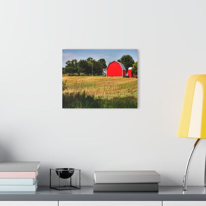 U R There Photography Bristol Road Red and Silo Rustic Farmhouse Acrylic Wall Print