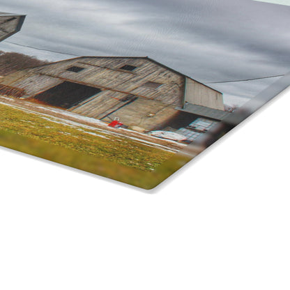 U R There Photography Chapman Road Greys Rustic Farmhouse Tempered-Glass Cutting Board