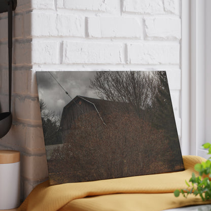 U R There Photography Caro Grey Hidden Rustic Farmhouse Tempered-Glass Cutting Board