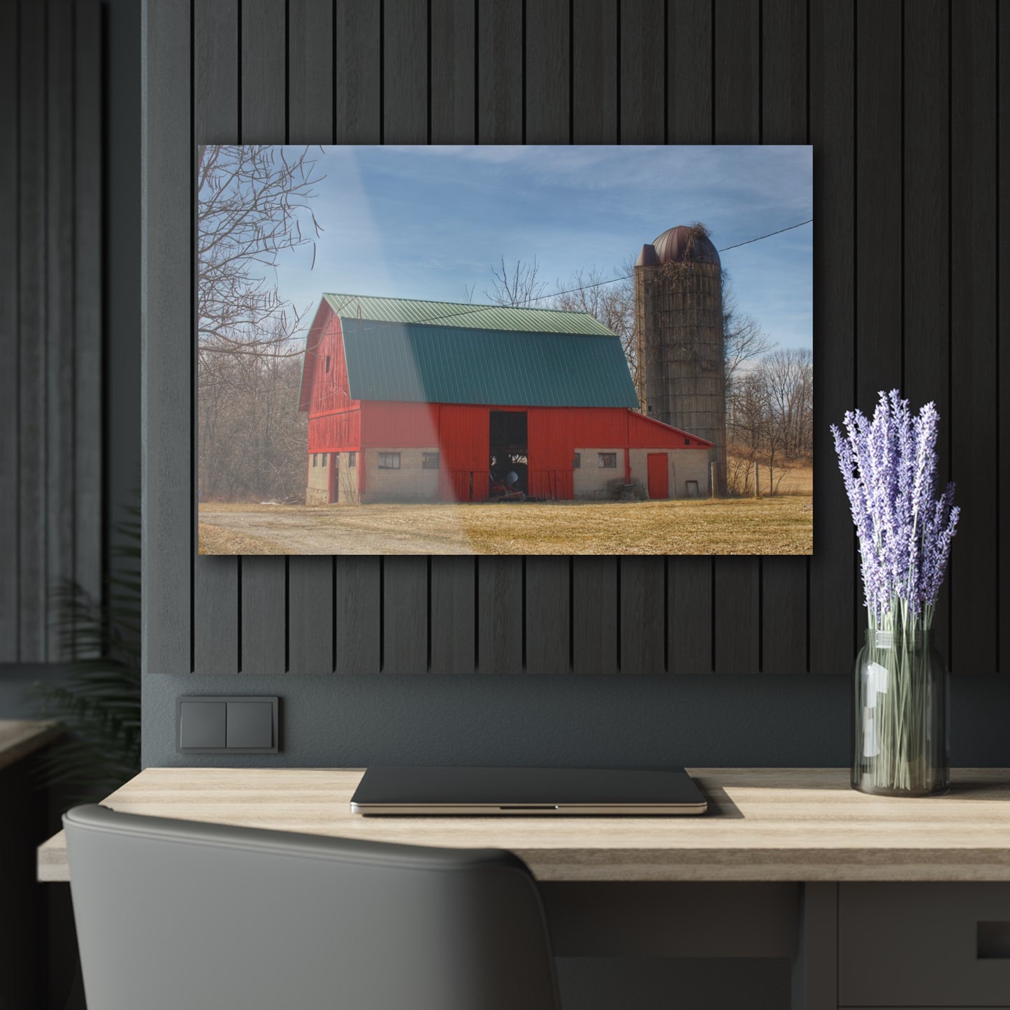 U R There Photography Wilson Road Red and Silo II Rustic Farmhouse Acrylic Wall Print