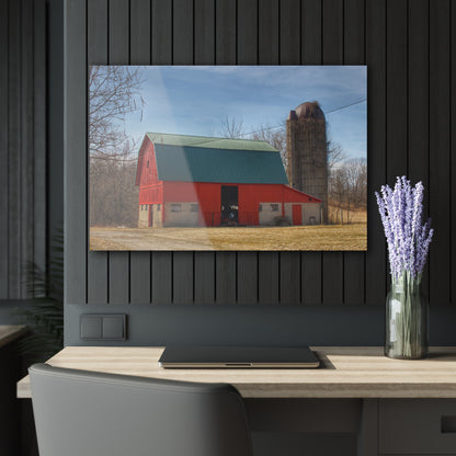 U R There Photography Wilson Road Red and Silo II Rustic Farmhouse Acrylic Wall Print