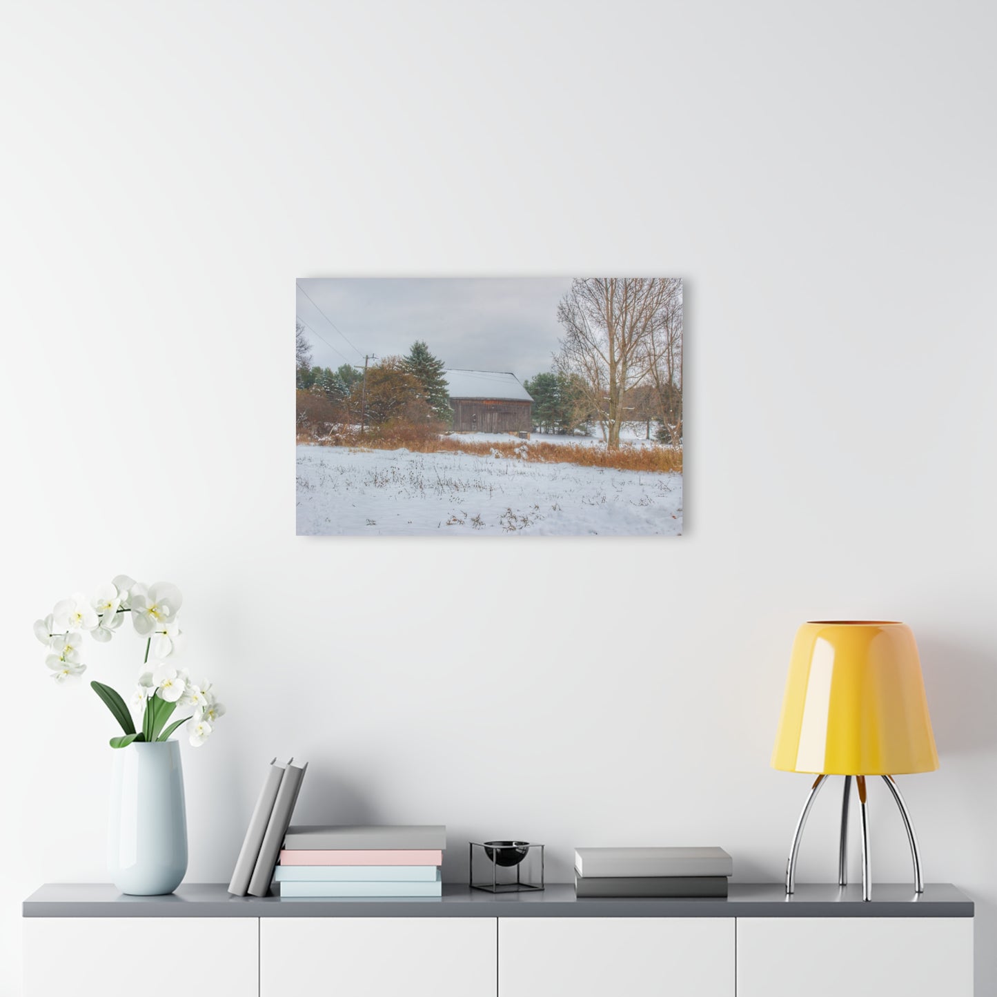 U R There Photography Hosner Road Grey in Late Fall Rustic Farmhouse Acrylic Wall Print