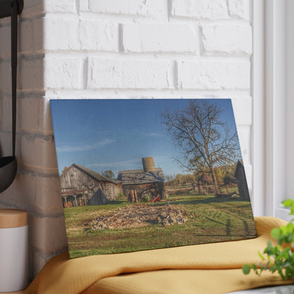 U R There Photography Bowers Road Greys I Rustic Farmhouse Tempered-Glass Cutting Board