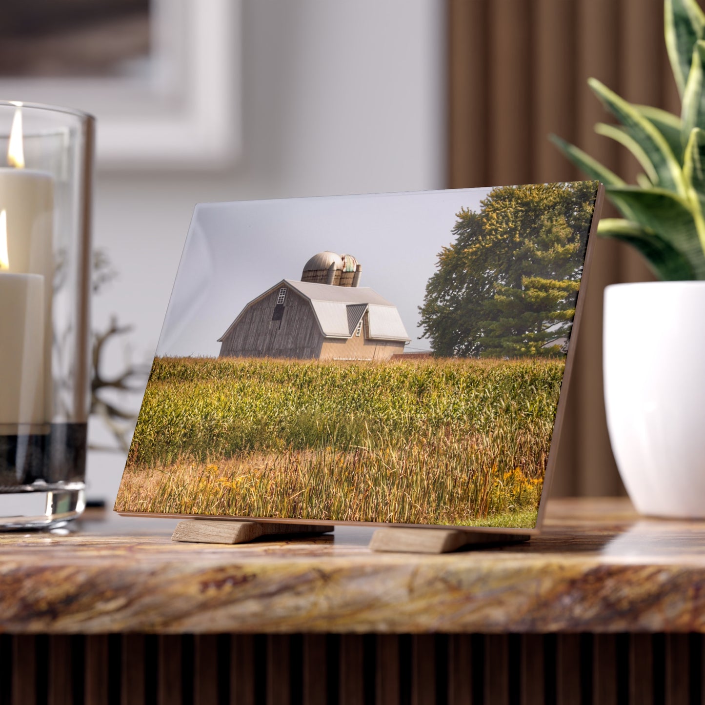 U R There Photography Beyond the September Corn on Swaffer Rustic Farmhouse Decorative Ceramic Tile