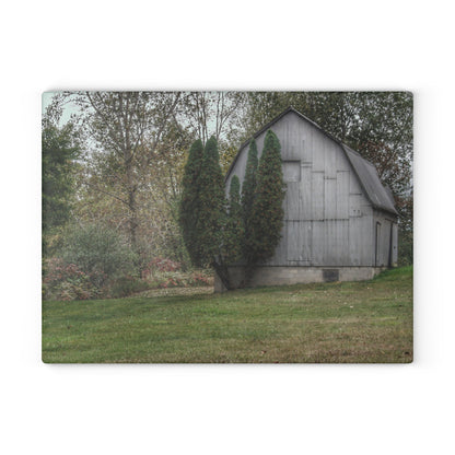 U R There Photography Milliman Road Grey Rustic Farmhouse Tempered-Glass Cutting Board