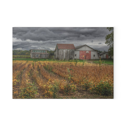 U R There Photography Murphy Lake Road Quonset Clan Rustic Farmhouse Tempered-Glass Cutting Board