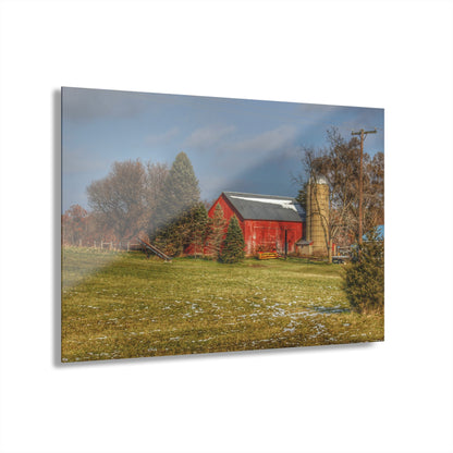 U R There Photography Columbiaville Road Red I Rustic Farmhouse Acrylic Wall Print