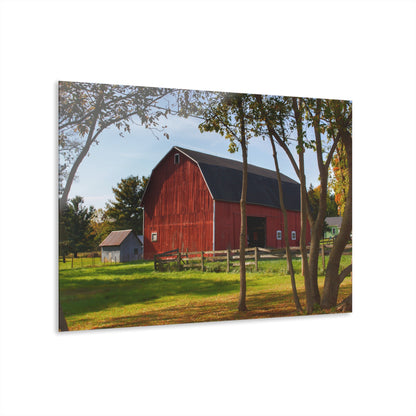 U R There Photography Hough Road Red I Rustic Farmhouse Acrylic Wall Print