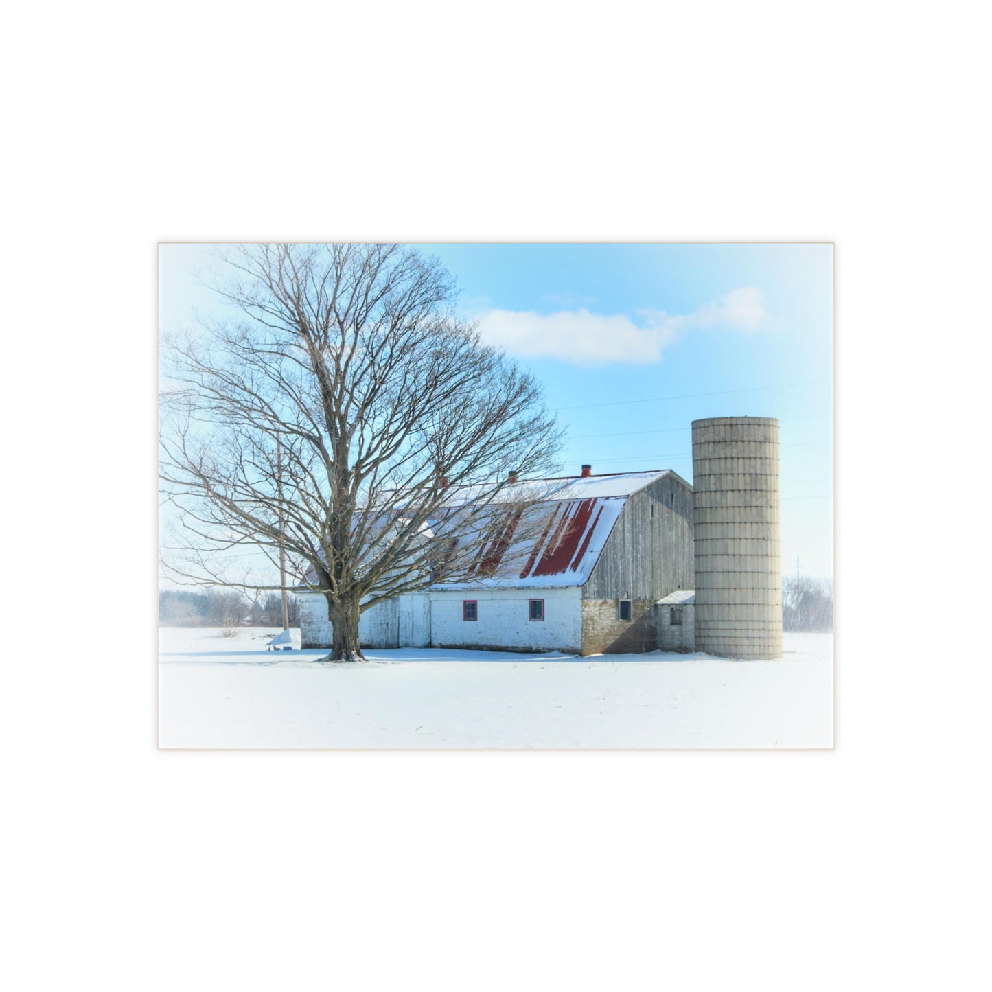 U R There Photography Barnes Road White Rustic Farmhouse Decorative Ceramic Tile