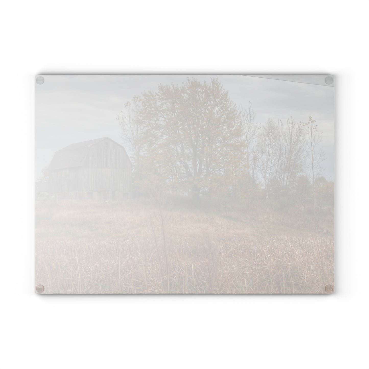 U R There Photography Swaffer Road Hilltop Grey Rustic Farmhouse Tempered-Glass Cutting Board