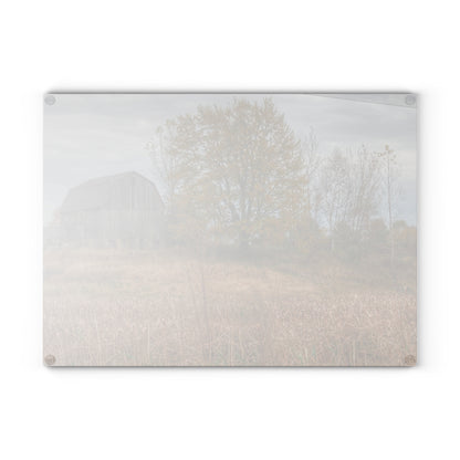 U R There Photography Swaffer Road Hilltop Grey Rustic Farmhouse Tempered-Glass Cutting Board