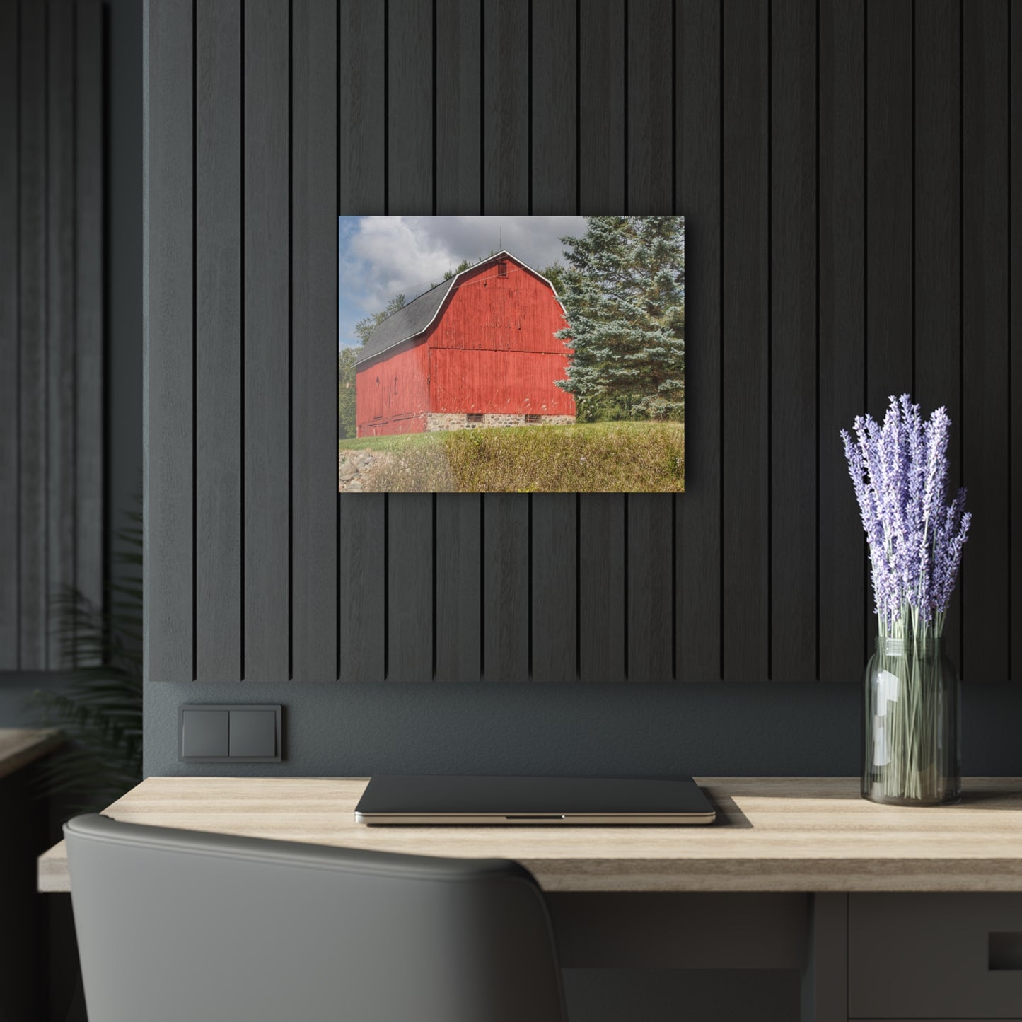 U R There Photography Oxford Baldwin Red Rustic Farmhouse Acrylic Wall Print