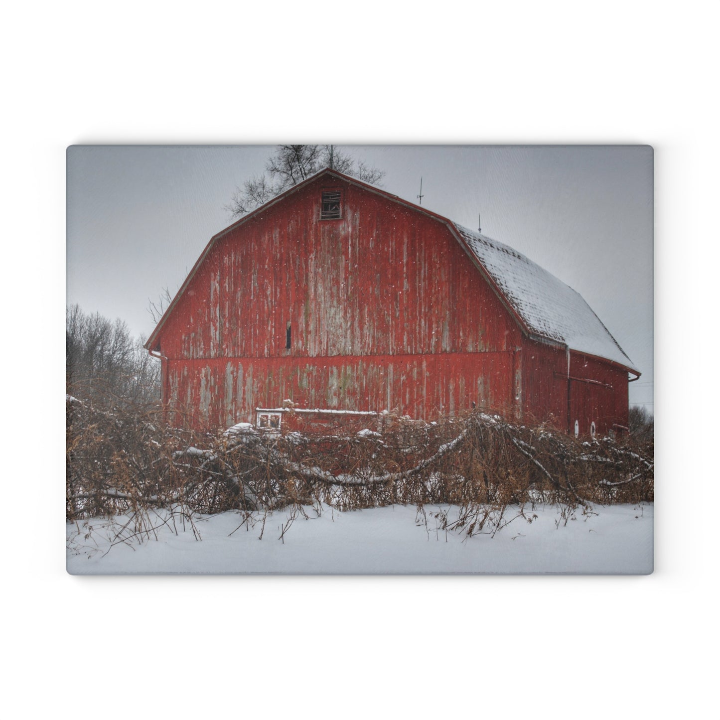 U R There Photography Hadley Road Barn at the Bend Rustic Farmhouse Tempered-Glass Cutting Board