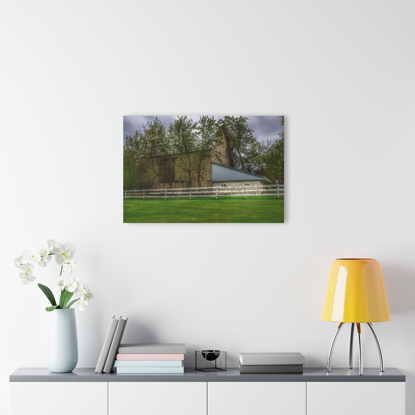 U R There Photography Grange Hall Road Whitewash Grey Rustic Farmhouse Acrylic Wall Print