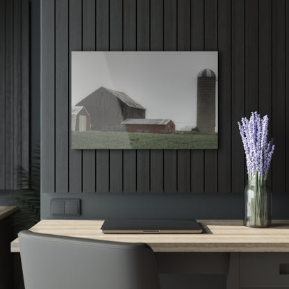 U R There Photography Farm in the Fog Rustic Farmhouse Acrylic Wall Print