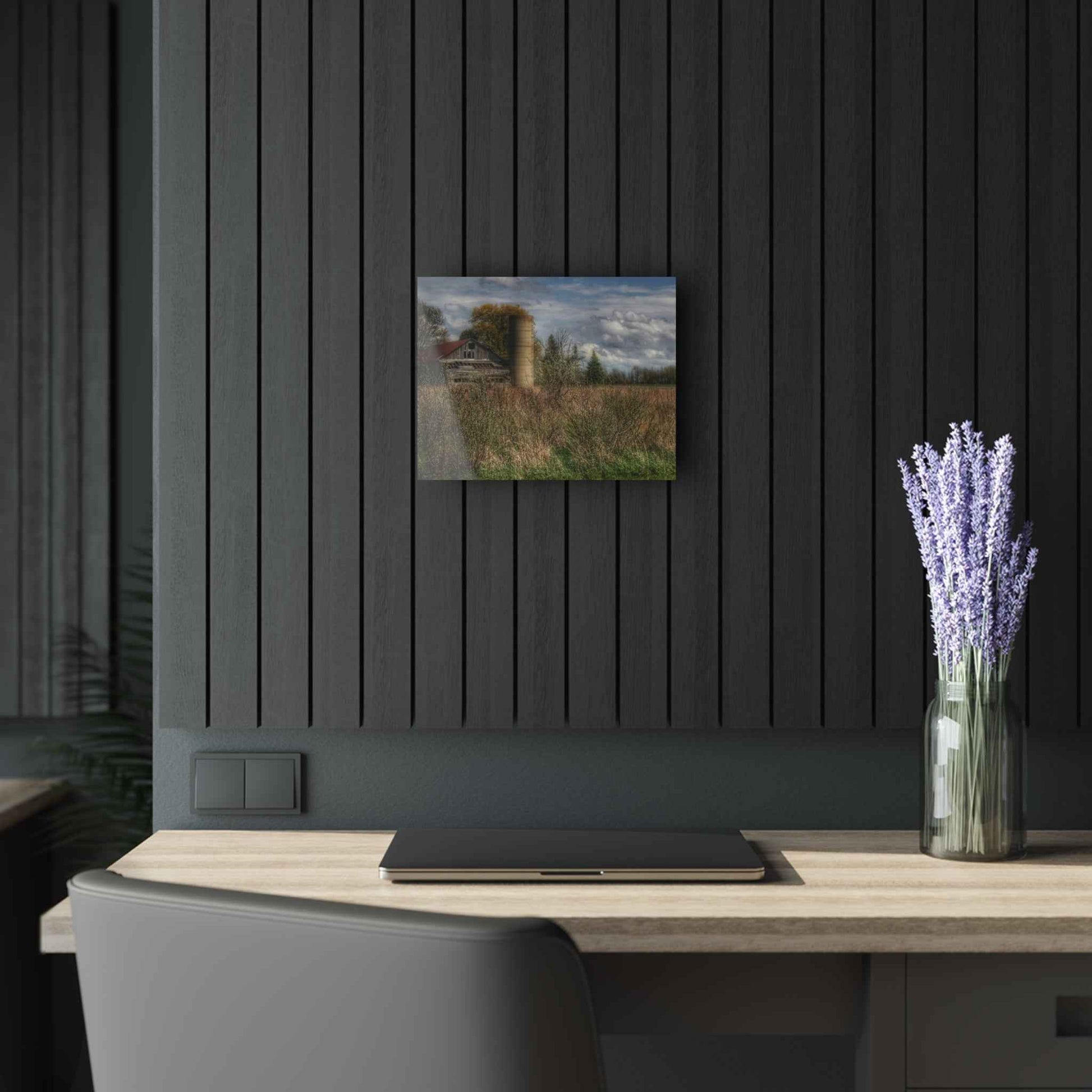 U R There Photography Old Wooden Barn and Silo Rustic Farmhouse Acrylic Wall Print