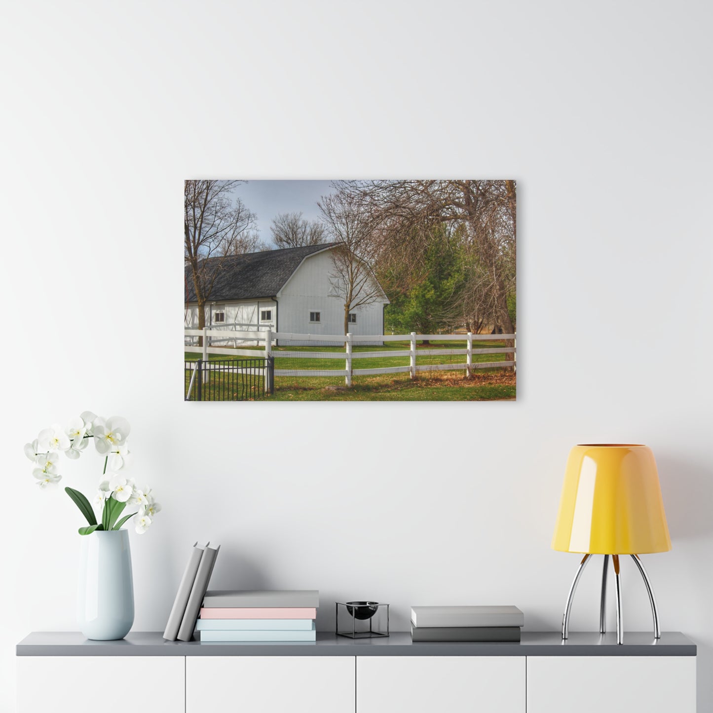 U R There Photography Collins Road White Rustic Farmhouse Acrylic Wall Print