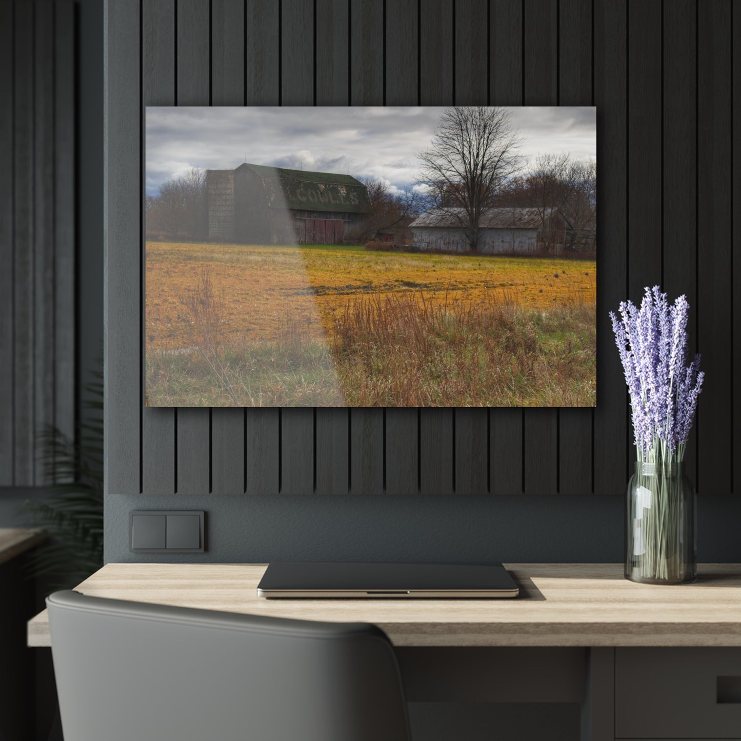 U R There Photography Fields of Golden Clover Rustic Farmhouse Acrylic Wall Print