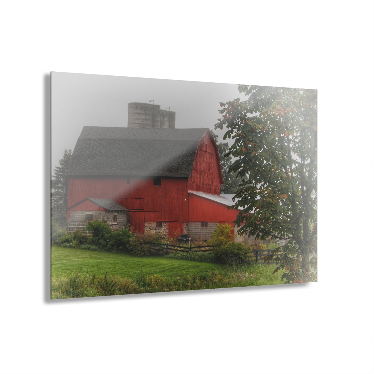 U R There Photography Five Lakes Road Red I Rustic Farmhouse Acrylic Wall Print