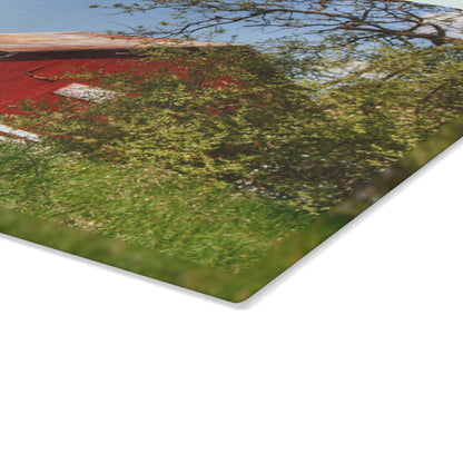 U R There Photography Bronson Lake Road Barn at the Bend Rustic Farmhouse Tempered-Glass Cutting Board