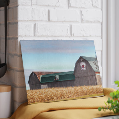 U R There Photography Frankenmuth Greys Rustic Farmhouse Tempered-Glass Cutting Board
