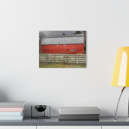 U R There Photography Corralled Red Rustic Farmhouse Acrylic Wall Print