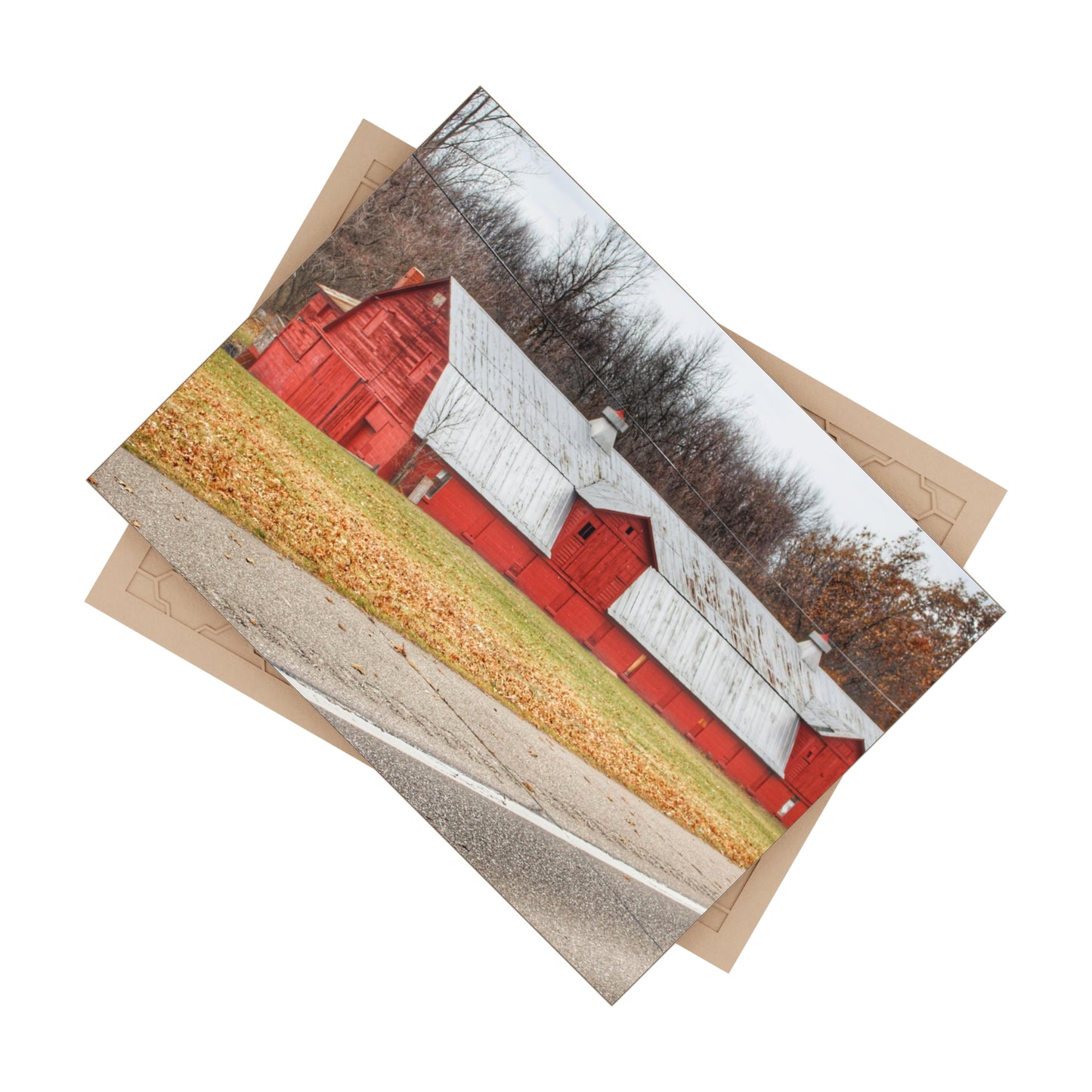 U R There Photography Caseville Red Rustic Farmhouse Decorative Ceramic Tile