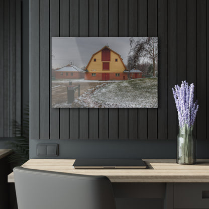 U R There Photography Yellow Barn of Bordman Rustic Farmhouse Acrylic Wall Print