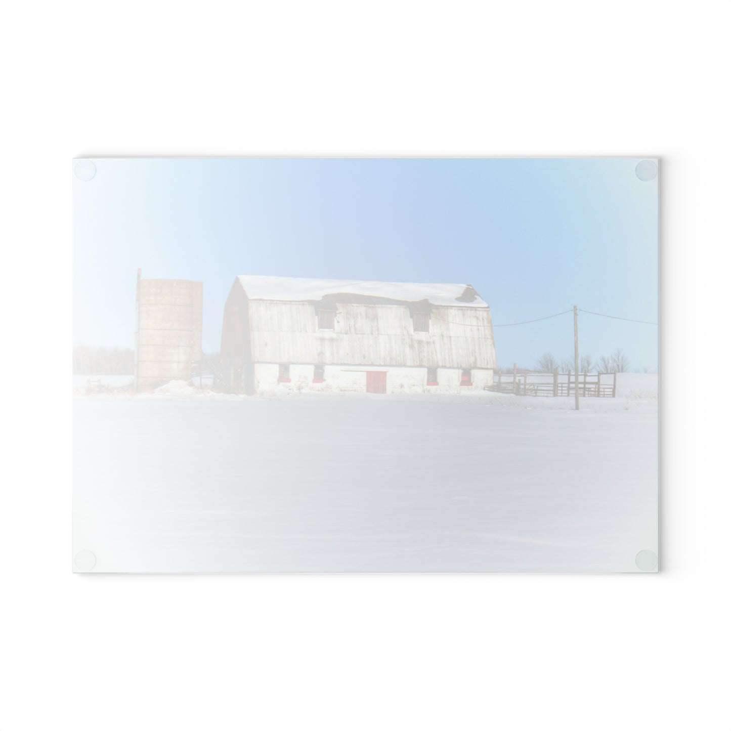 U R There Photography Bay City - Forestville Block Red Rustic Farmhouse Tempered-Glass Cutting Board