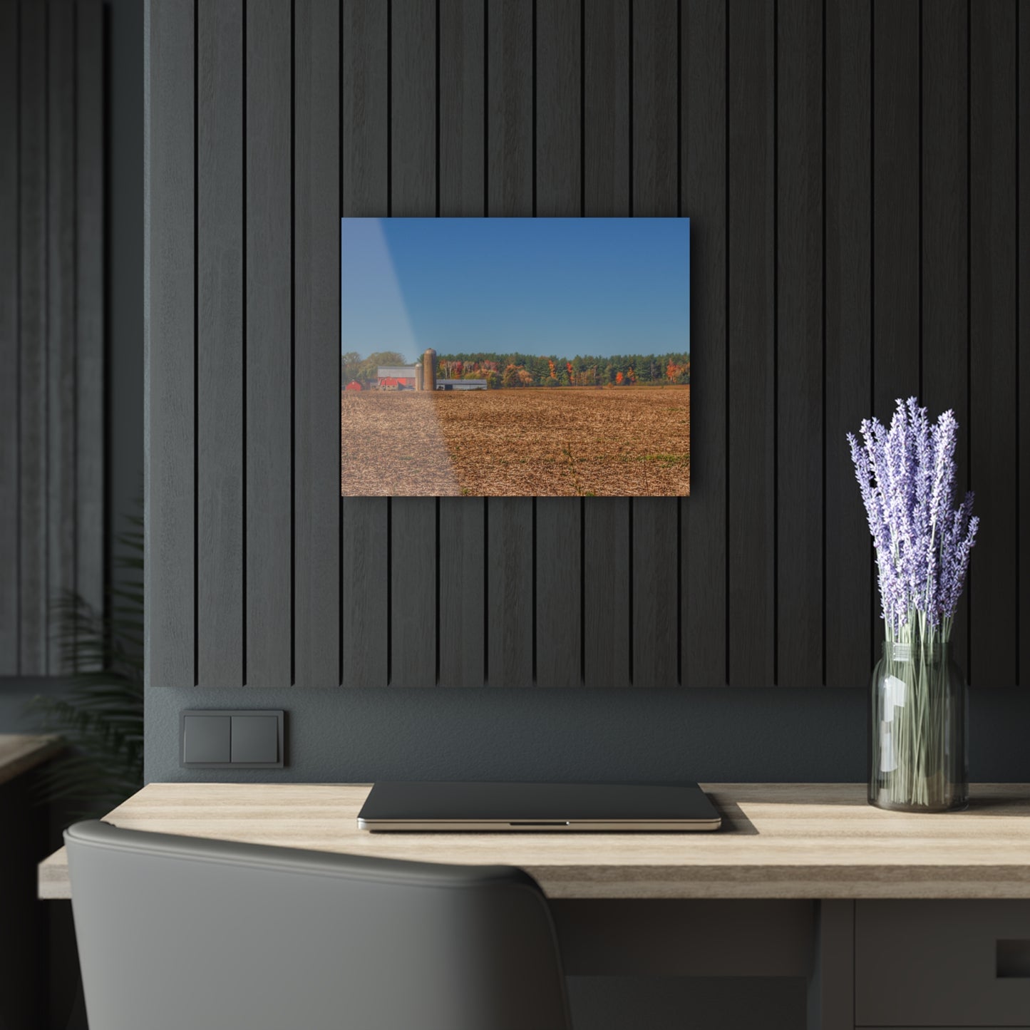 U R There Photography Rowe Road Farm Across the Field Rustic Farmhouse Acrylic Wall Print
