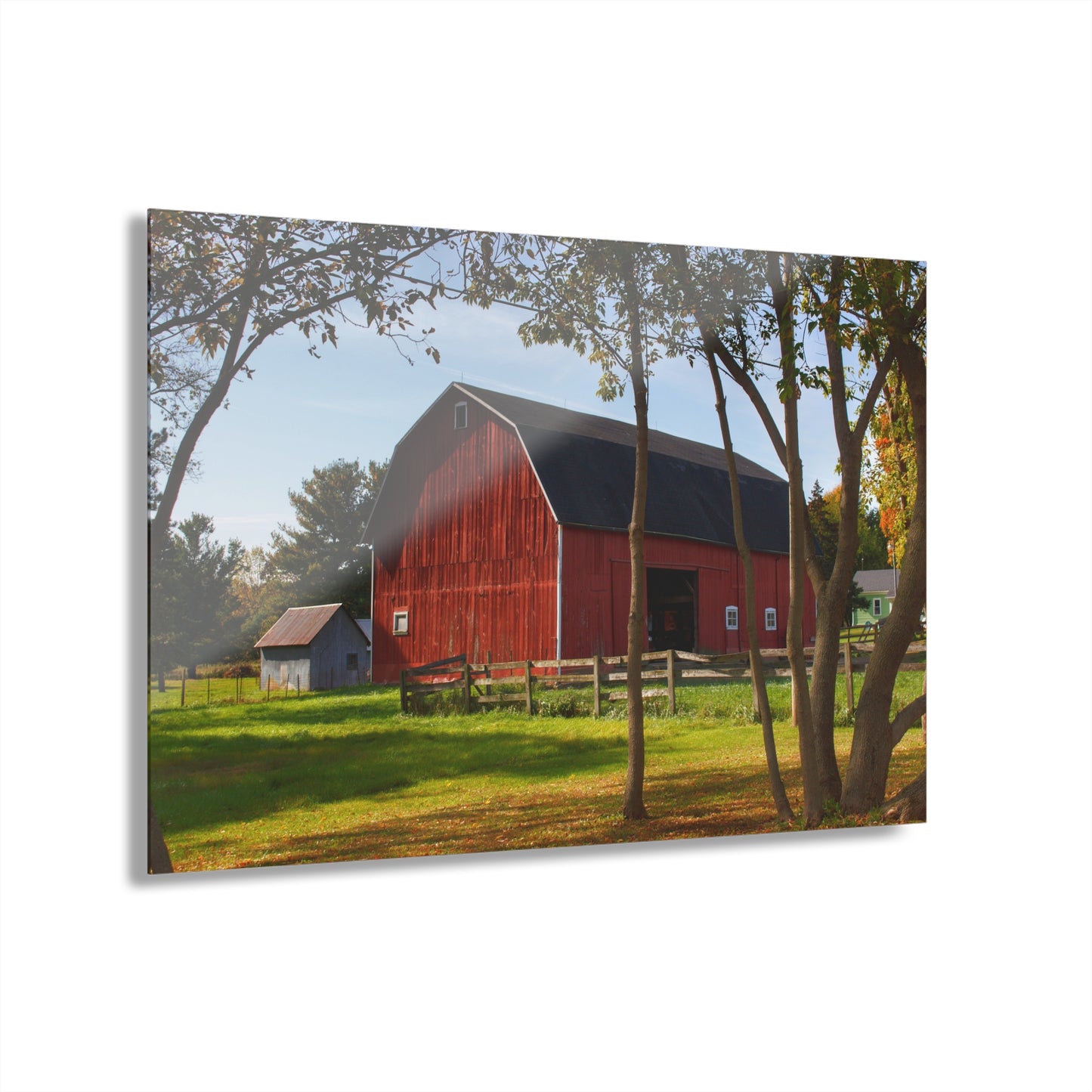 U R There Photography Hough Road Red I Rustic Farmhouse Acrylic Wall Print