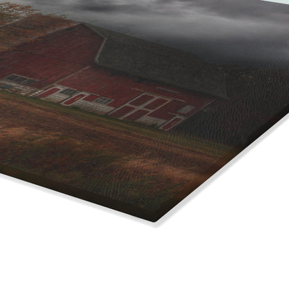 U R There Photography Hinson Road Red Rustic Farmhouse Tempered-Glass Cutting Board