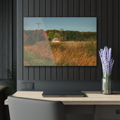 U R There Photography Murphy Lake Road Hidden Red Rustic Farmhouse Acrylic Wall Print