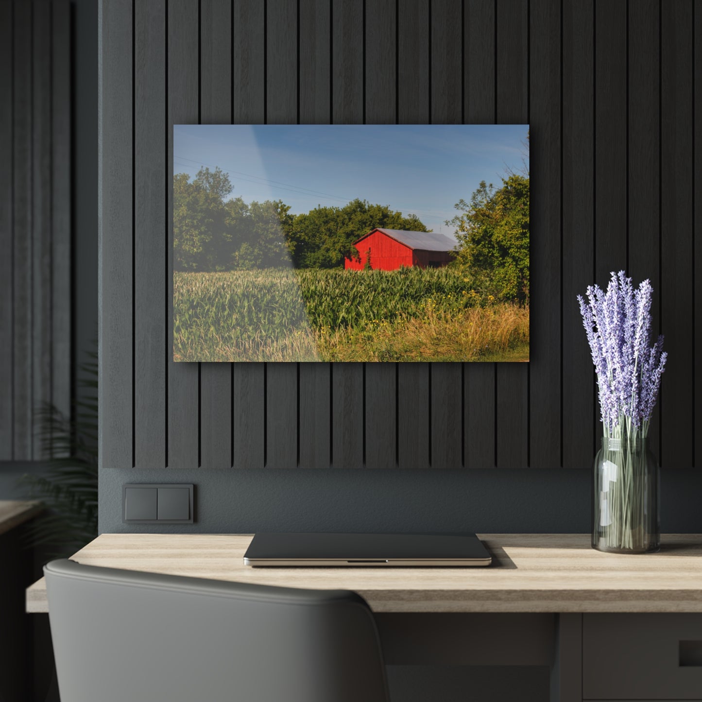U R There Photography Willard Road Red II Rustic Farmhouse Acrylic Wall Print