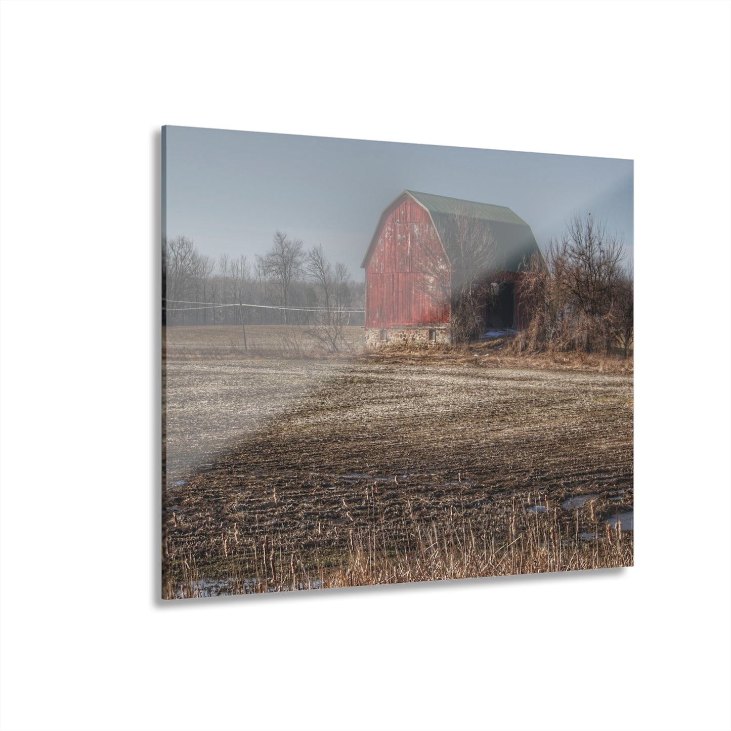 U R There Photography Bowers Road Goodland Red Rustic Farmhouse Acrylic Wall Print