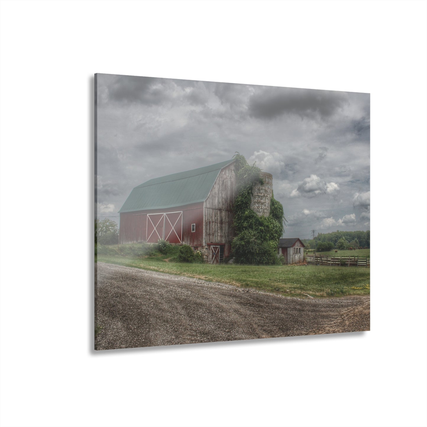U R There Photography West Hunters Creek Road Red II Rustic Farmhouse Acrylic Wall Print