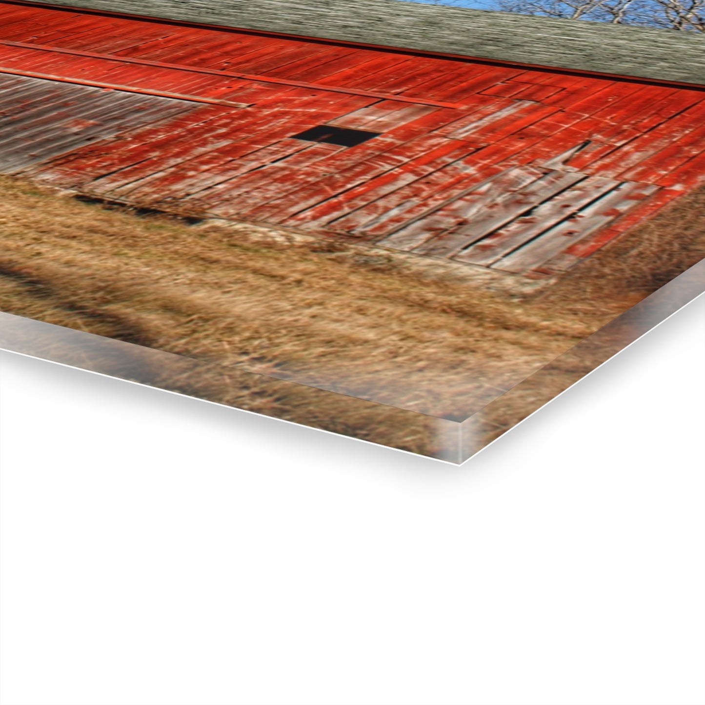 U R There Photography Vernor Road Red Rustic Farmhouse Acrylic Wall Print