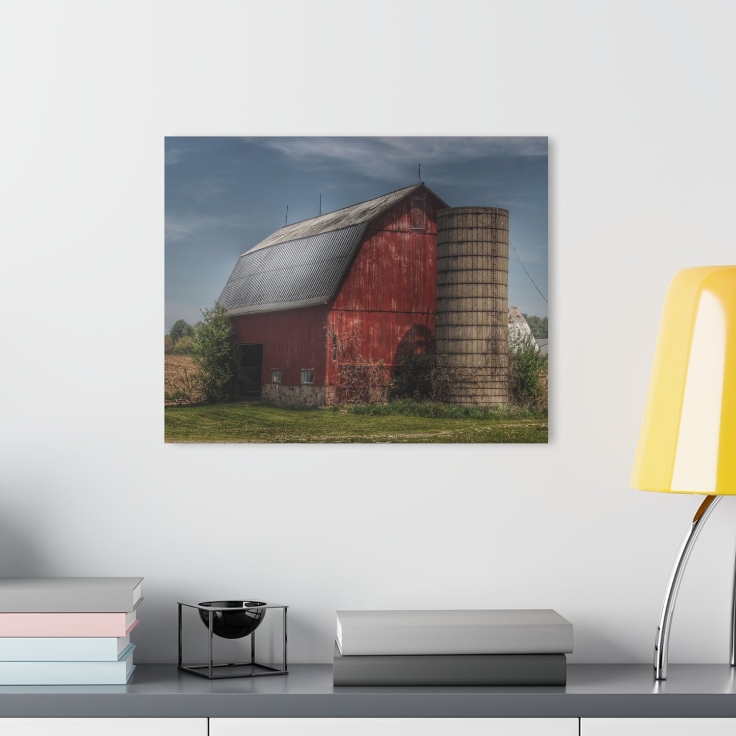 U R There Photography McDowell Road Red Rustic Farmhouse Acrylic Wall Print