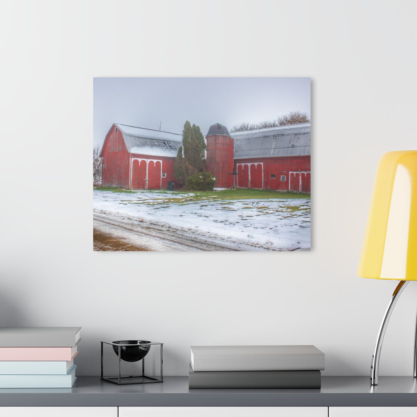 U R There Photography Holmes Road Red II Rustic Farmhouse Acrylic Wall Print 14 "x 11"